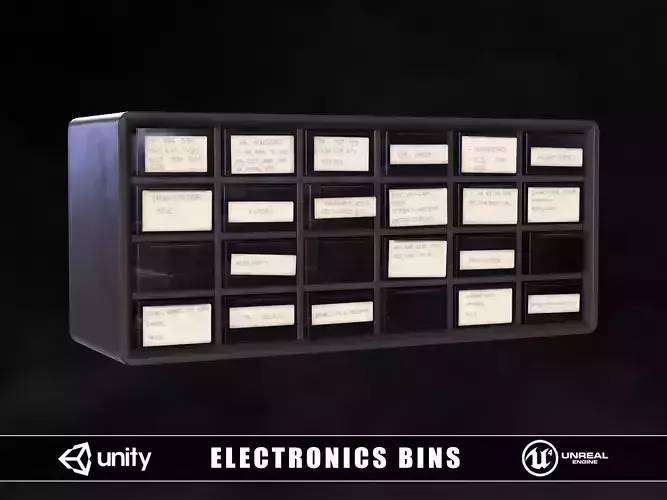 Electronics Bins Low-poly 3D model