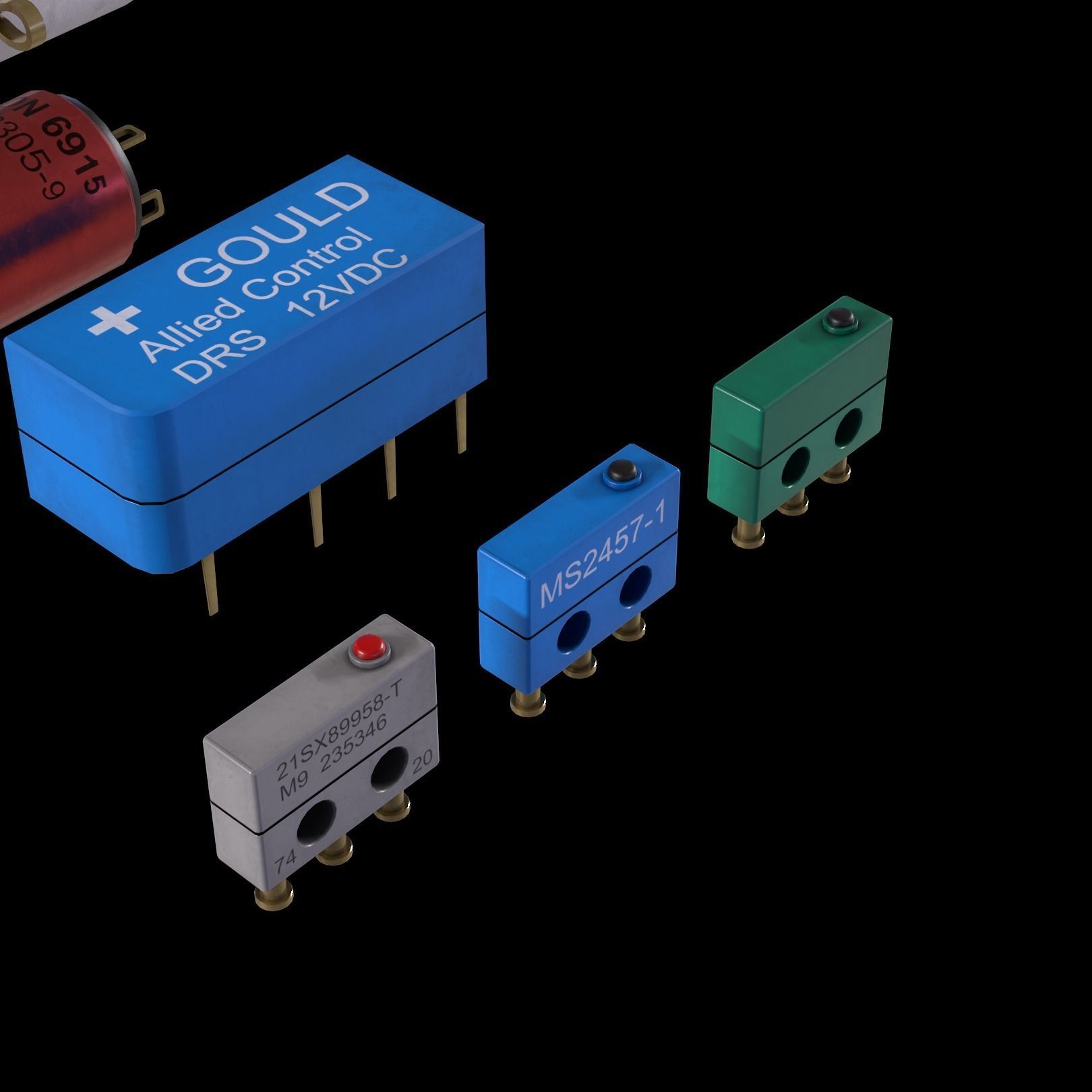 Electrical Components Low-poly 3D model_5