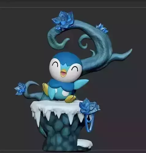 Piplup Pokemon Statue 3D print model