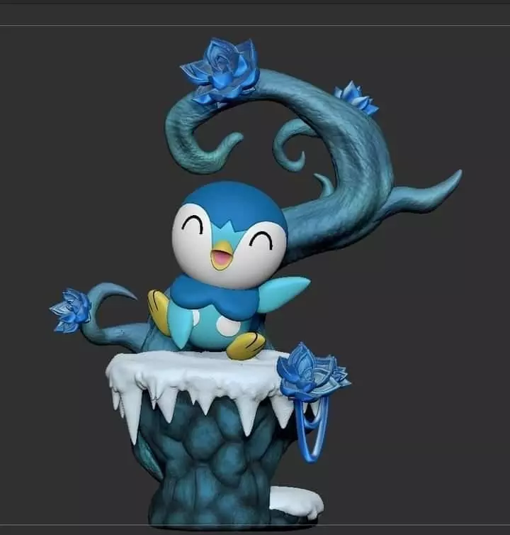 Piplup Pokemon Statue 3D print model_0