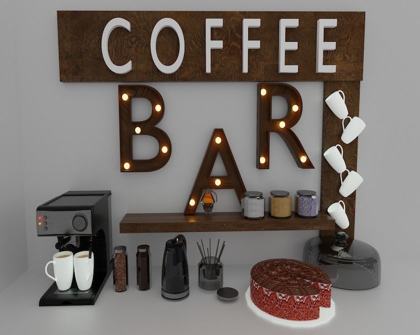 Bar Coffee - Cafe Bar 3D model_2