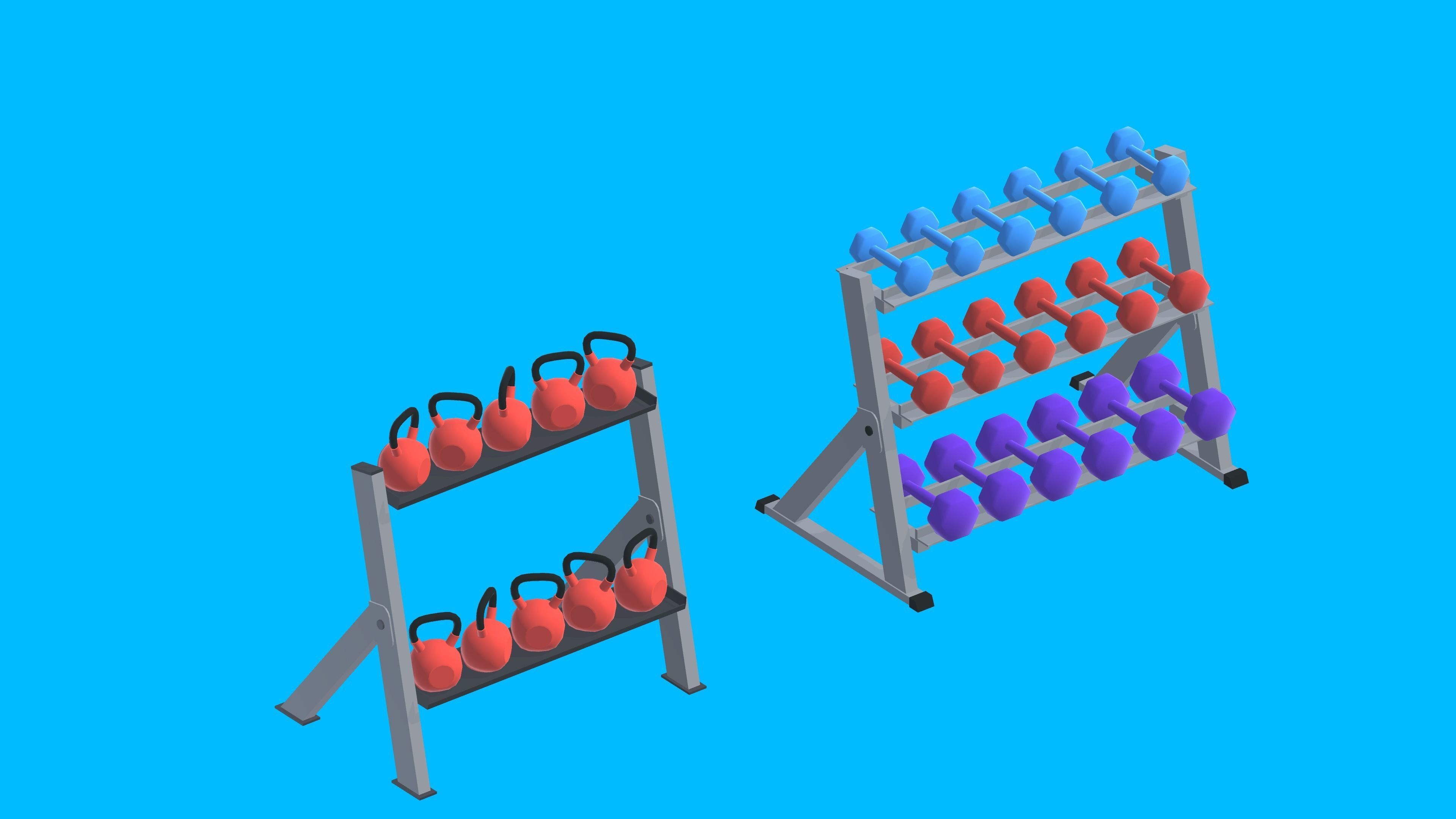 HYPER CASUAL SIMPLE GYM Low-poly 3D model_15