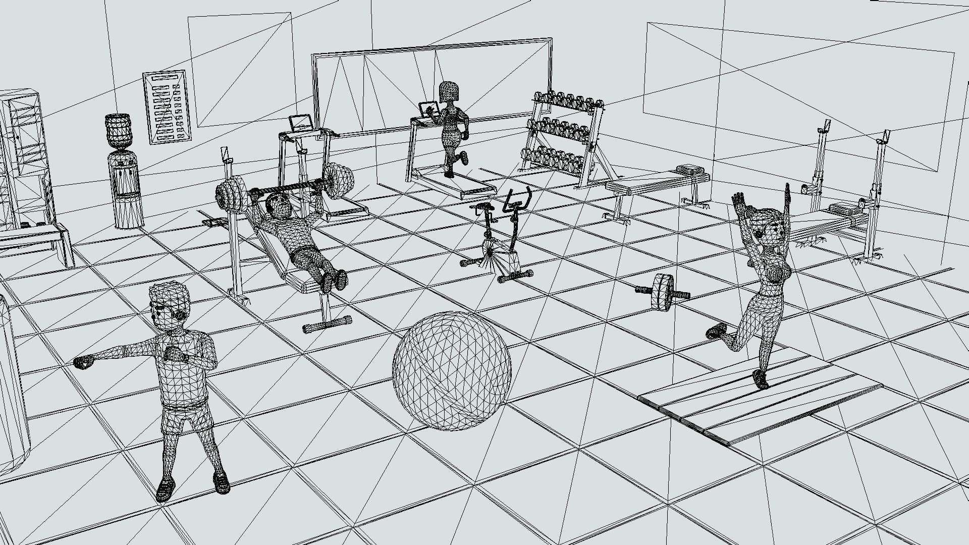 HYPER CASUAL SIMPLE GYM Low-poly 3D model_1