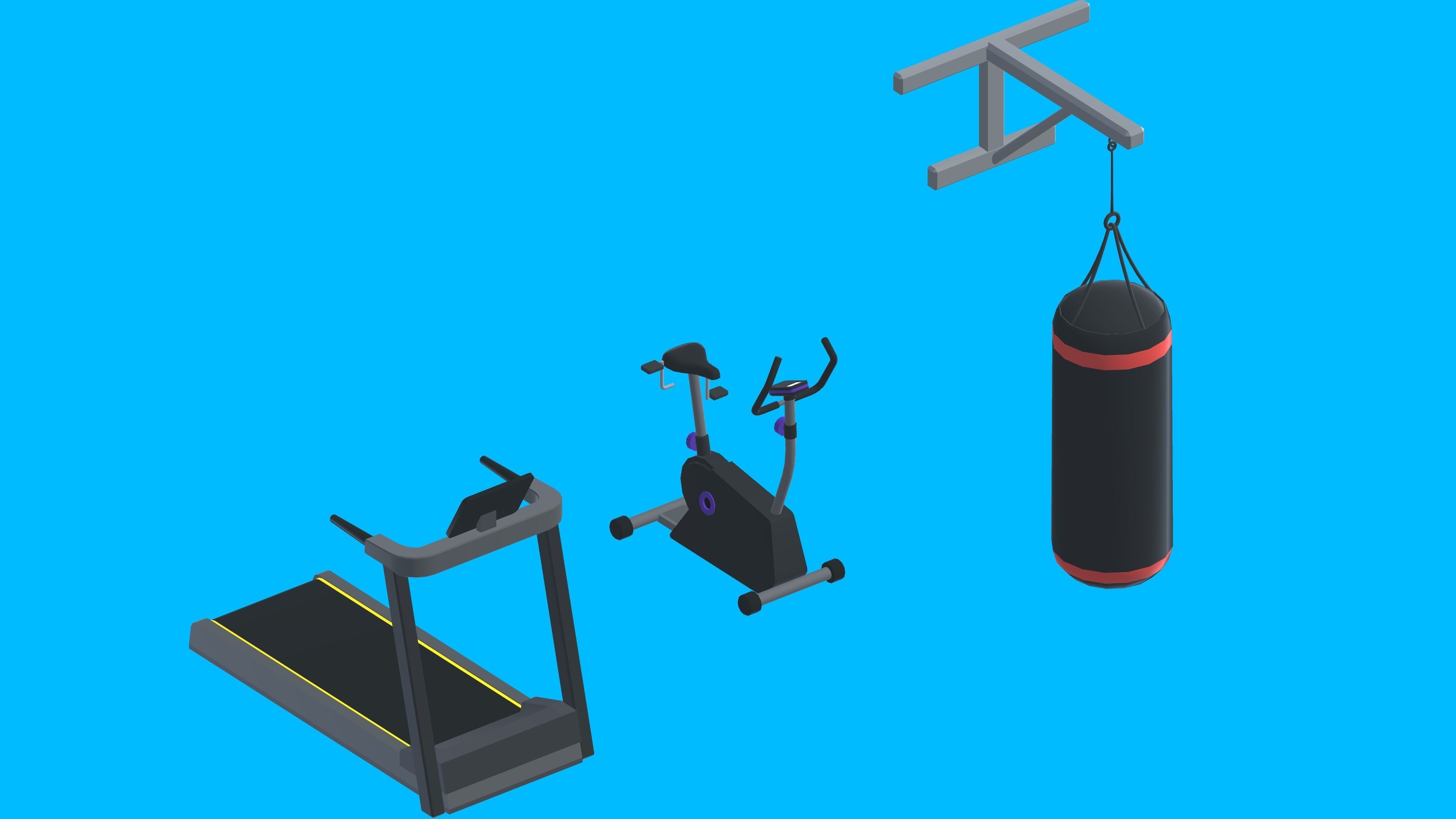 HYPER CASUAL SIMPLE GYM Low-poly 3D model_14