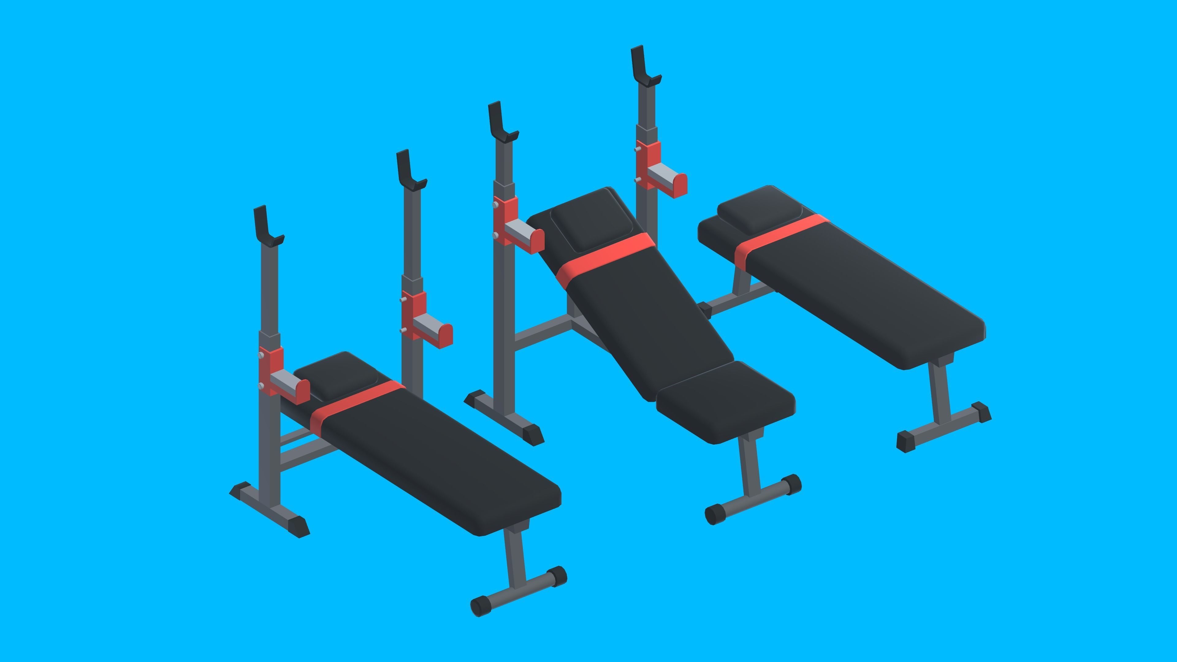 HYPER CASUAL SIMPLE GYM Low-poly 3D model_13