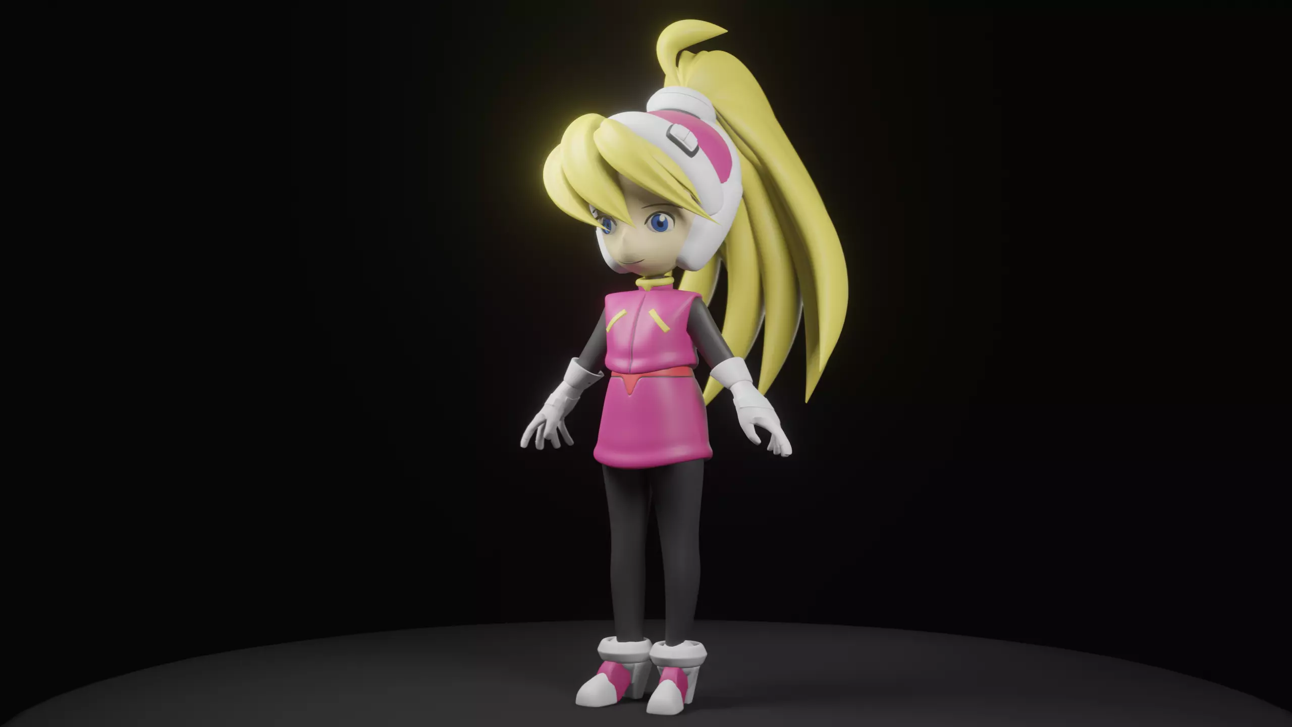 Ciel from Megaman Zero Low-poly 3D model
