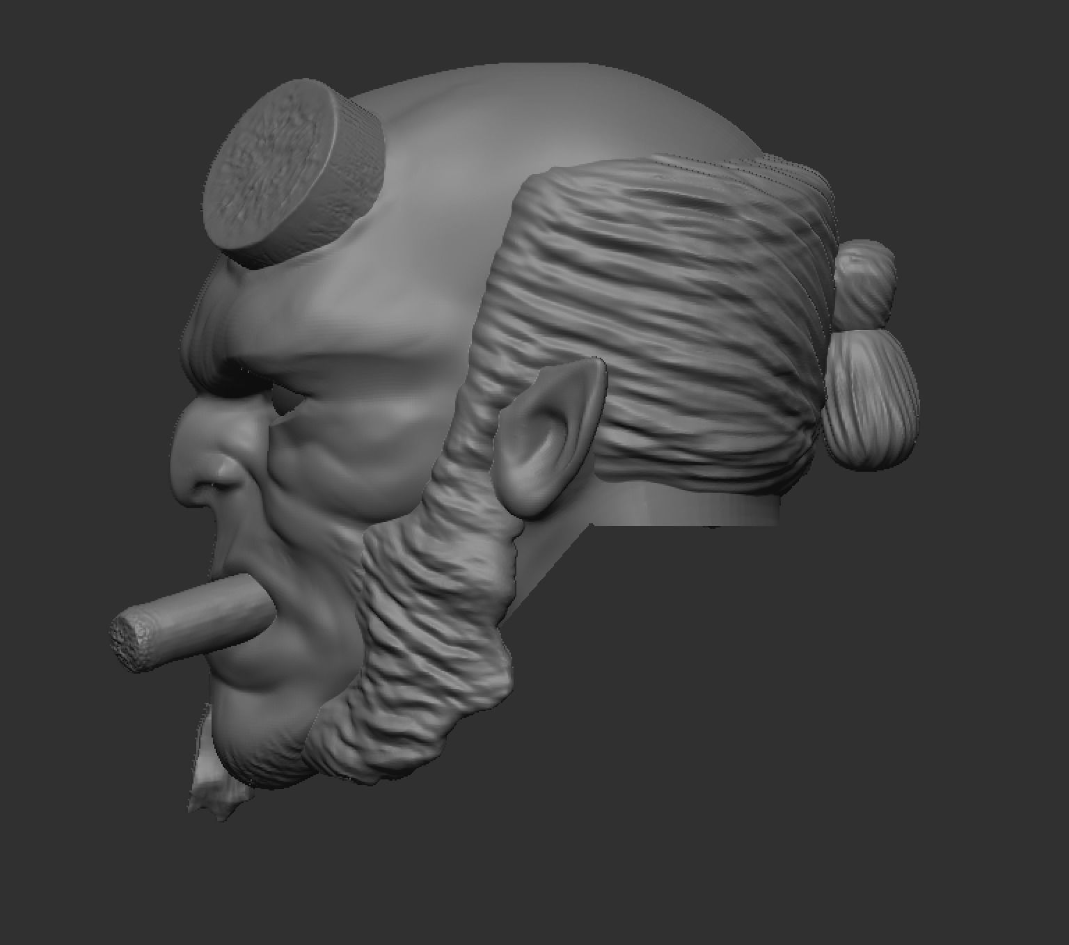 Hellboy Headsculpt Bundle  3D print model_5
