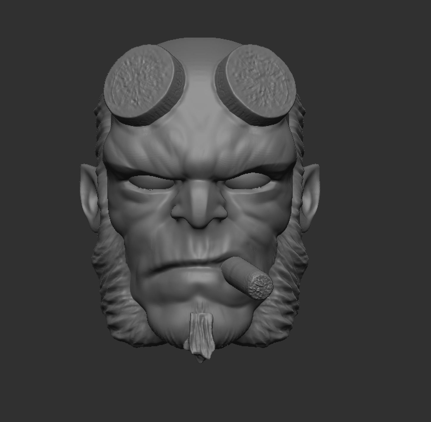 Hellboy Headsculpt Bundle  3D print model_4