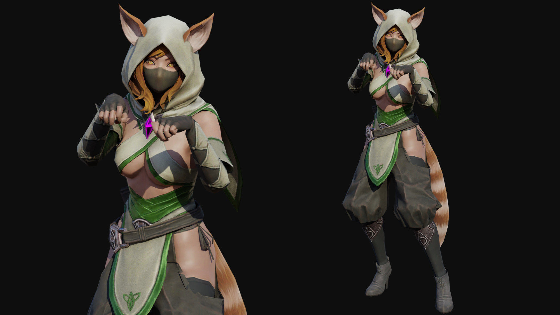 Bunny Girl Low-poly 3D model_2