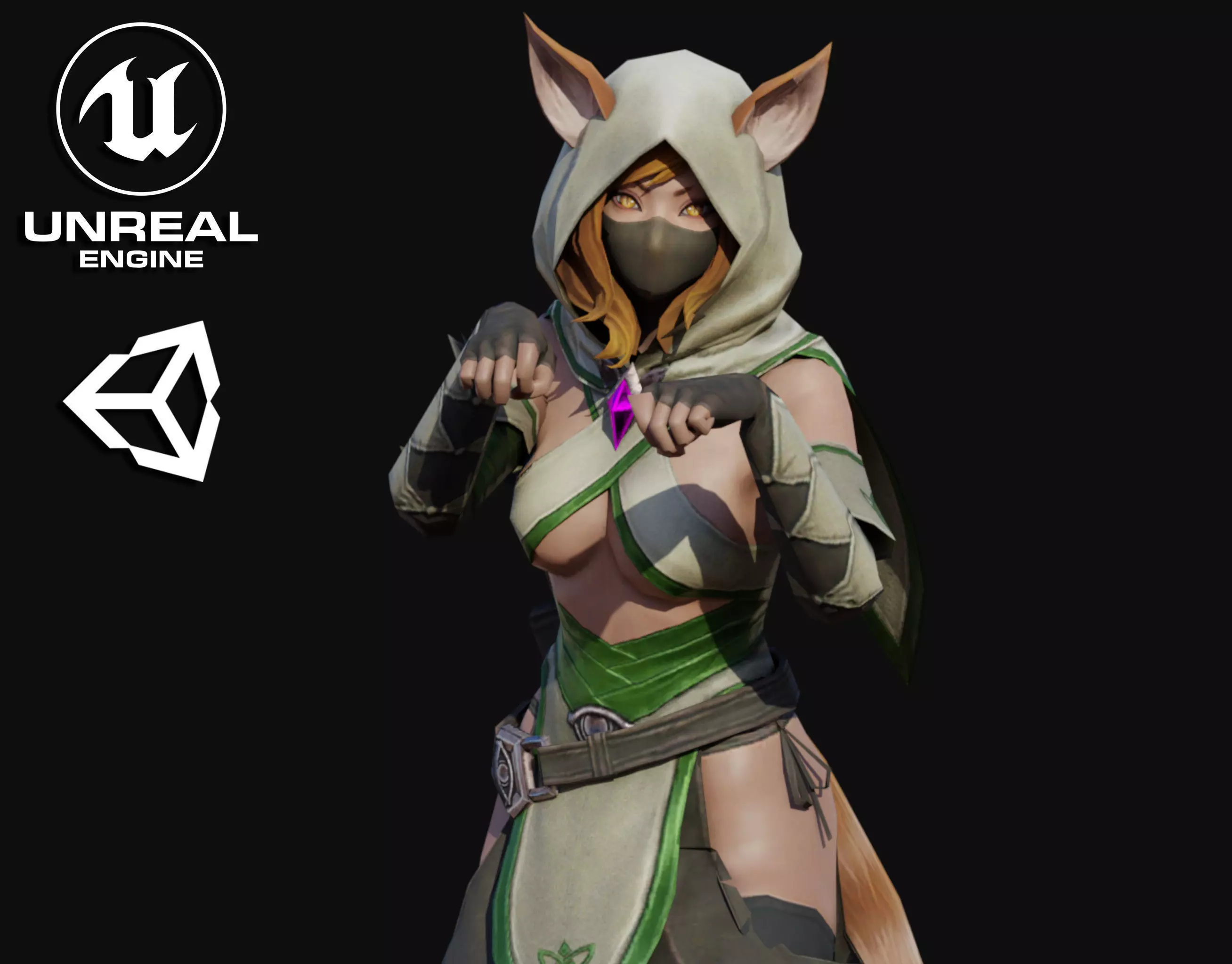 Bunny Girl Low-poly 3D model_0