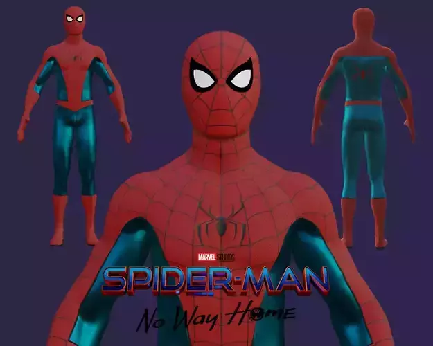 spider man no why home new suit Low-poly 3D model