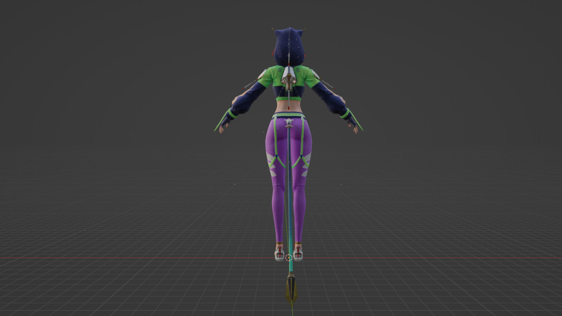 Athletic Girl Low-poly 3D model_3