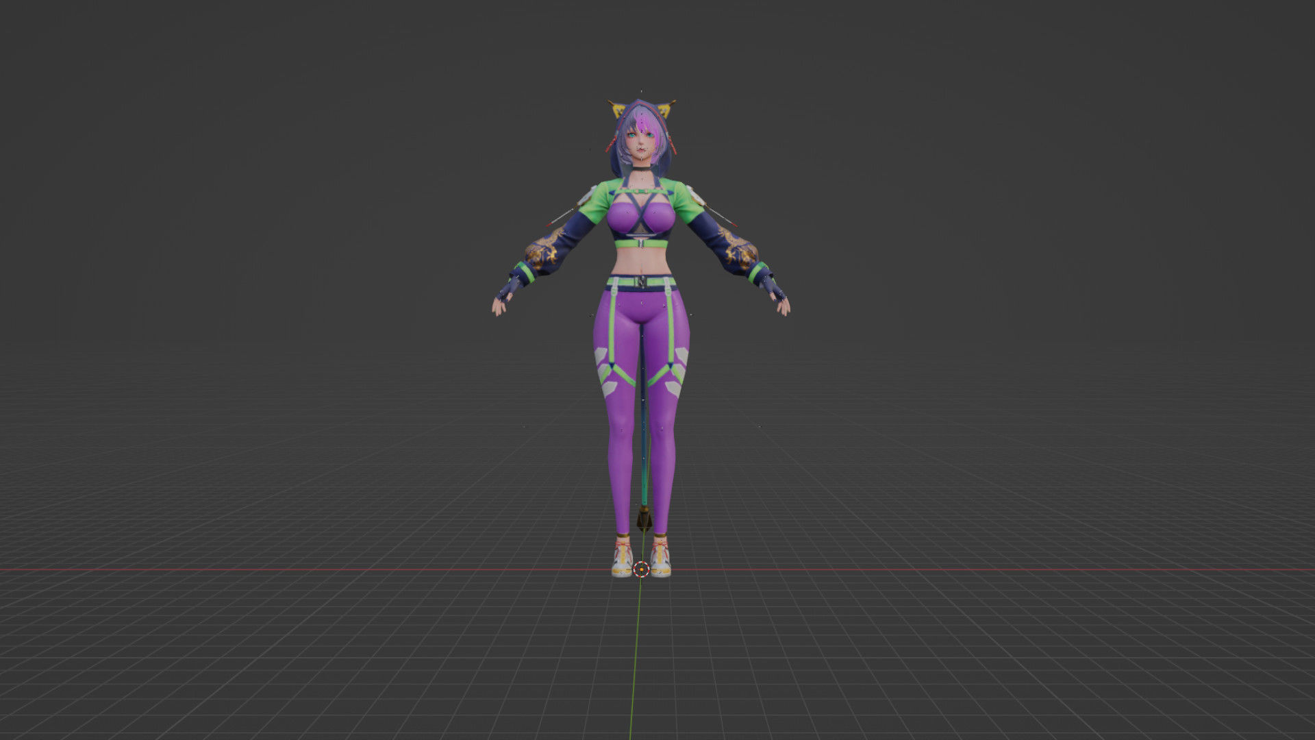 Athletic Girl Low-poly 3D model_2