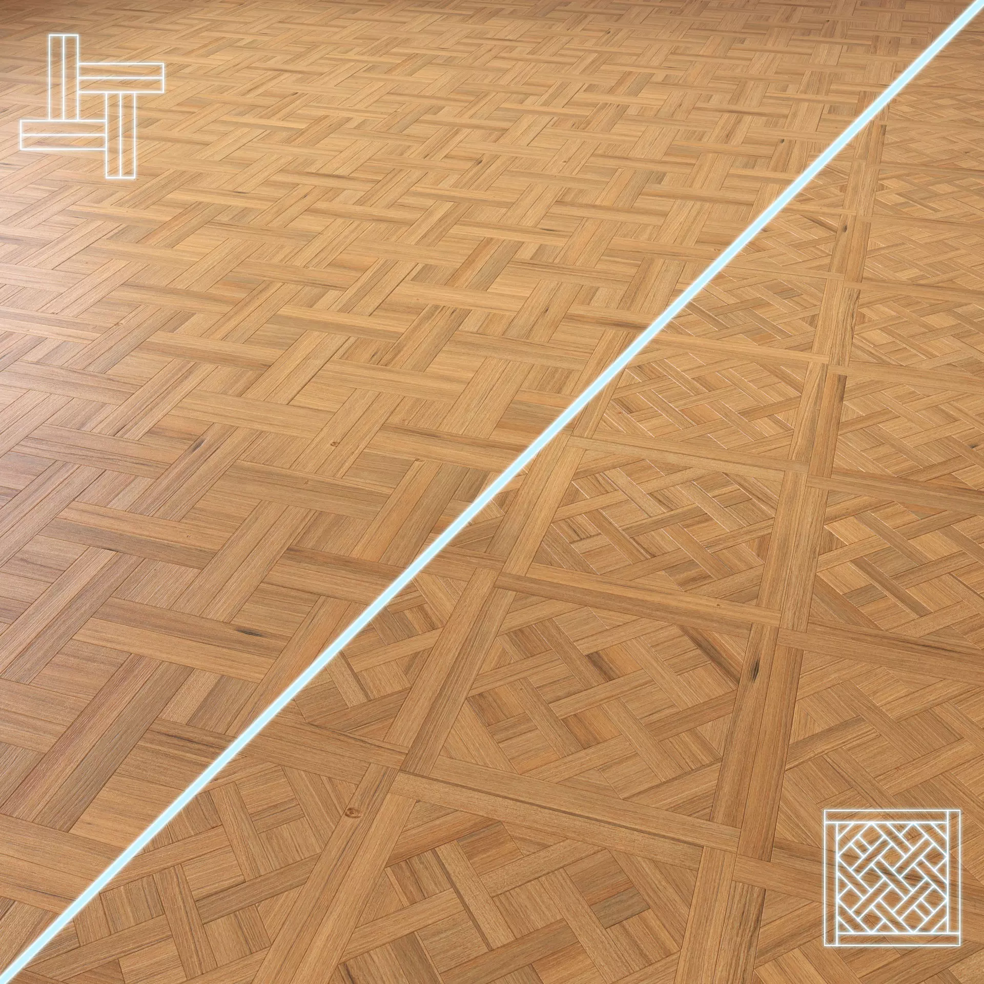 Parquet - Laminate - Wooden floor 2 in 1 Low-poly 3D model_0