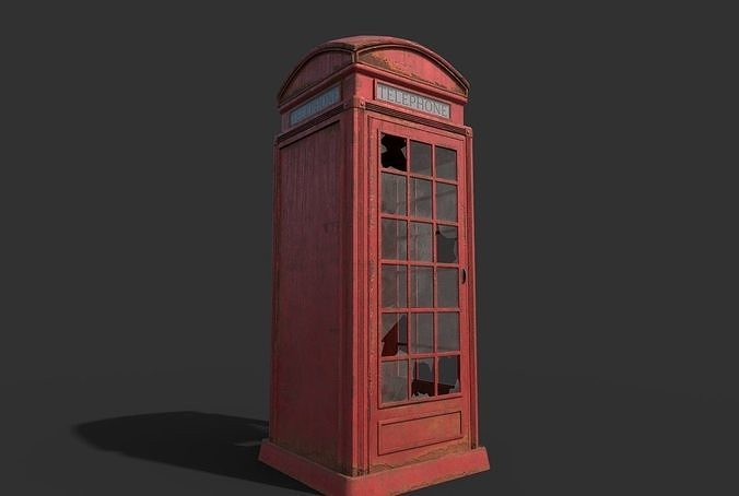 Old Telephone Booth 3D model