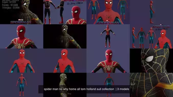 spider man no why home all tom holland suit collection  