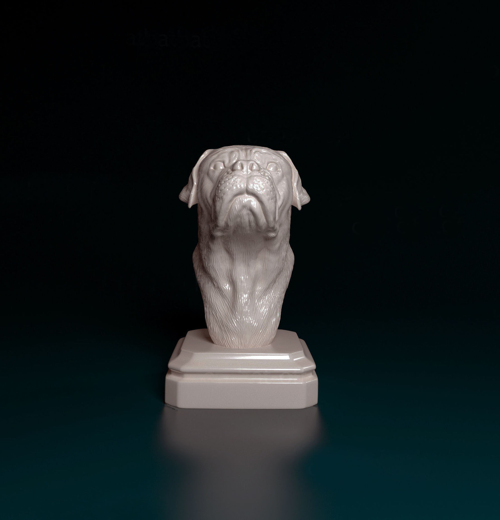 Dogue do Bordeaux bust 3D print model_1