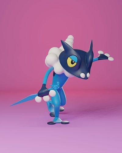 pokemon frogadier 3D print model