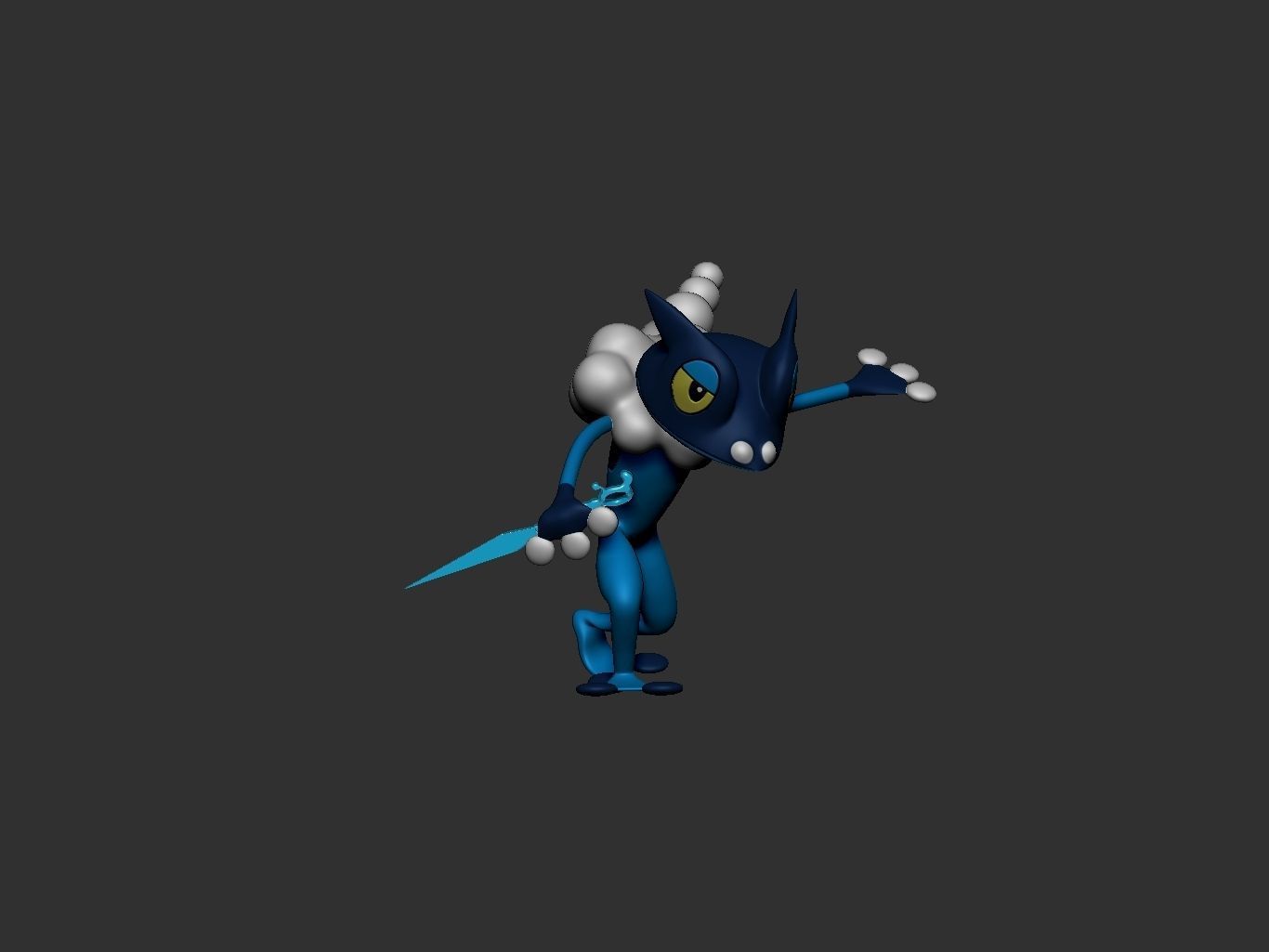 pokemon frogadier 3D print model_1