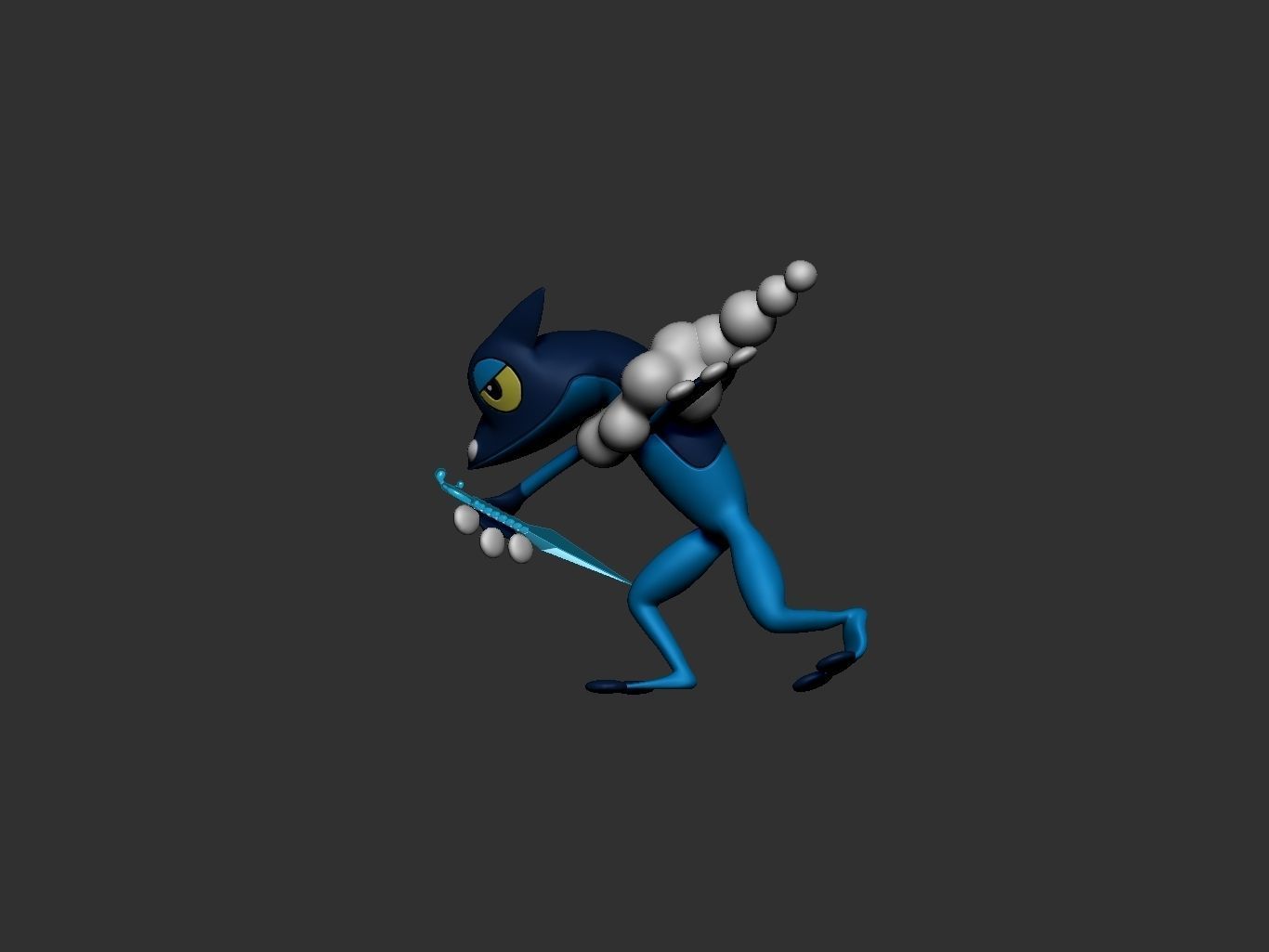 pokemon frogadier 3D print model_9