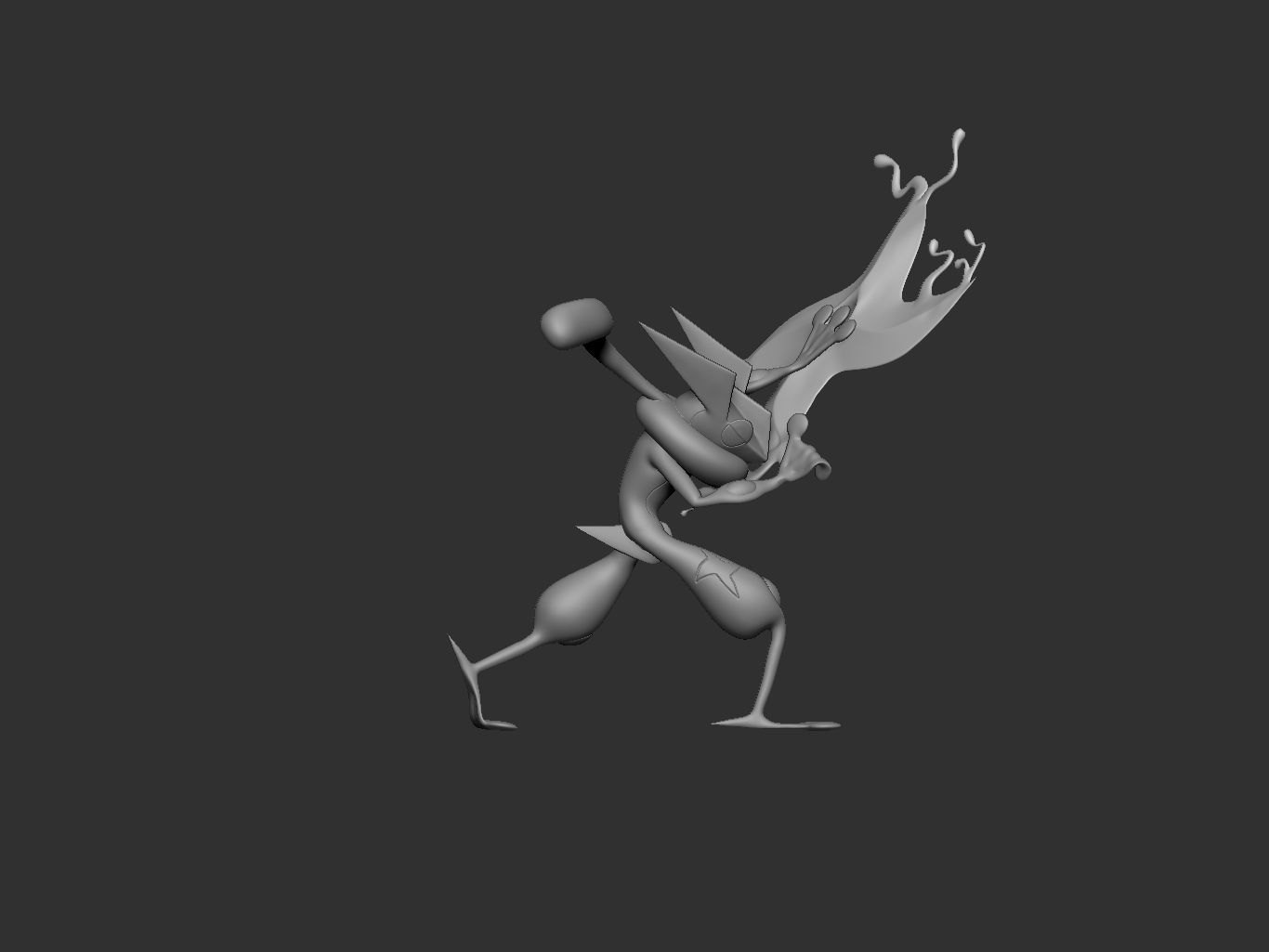 pokemon greninja 3D print model_6