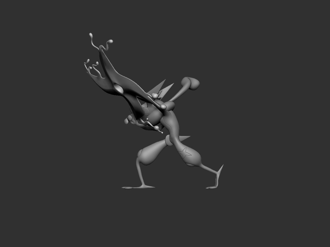 pokemon greninja 3D print model_12