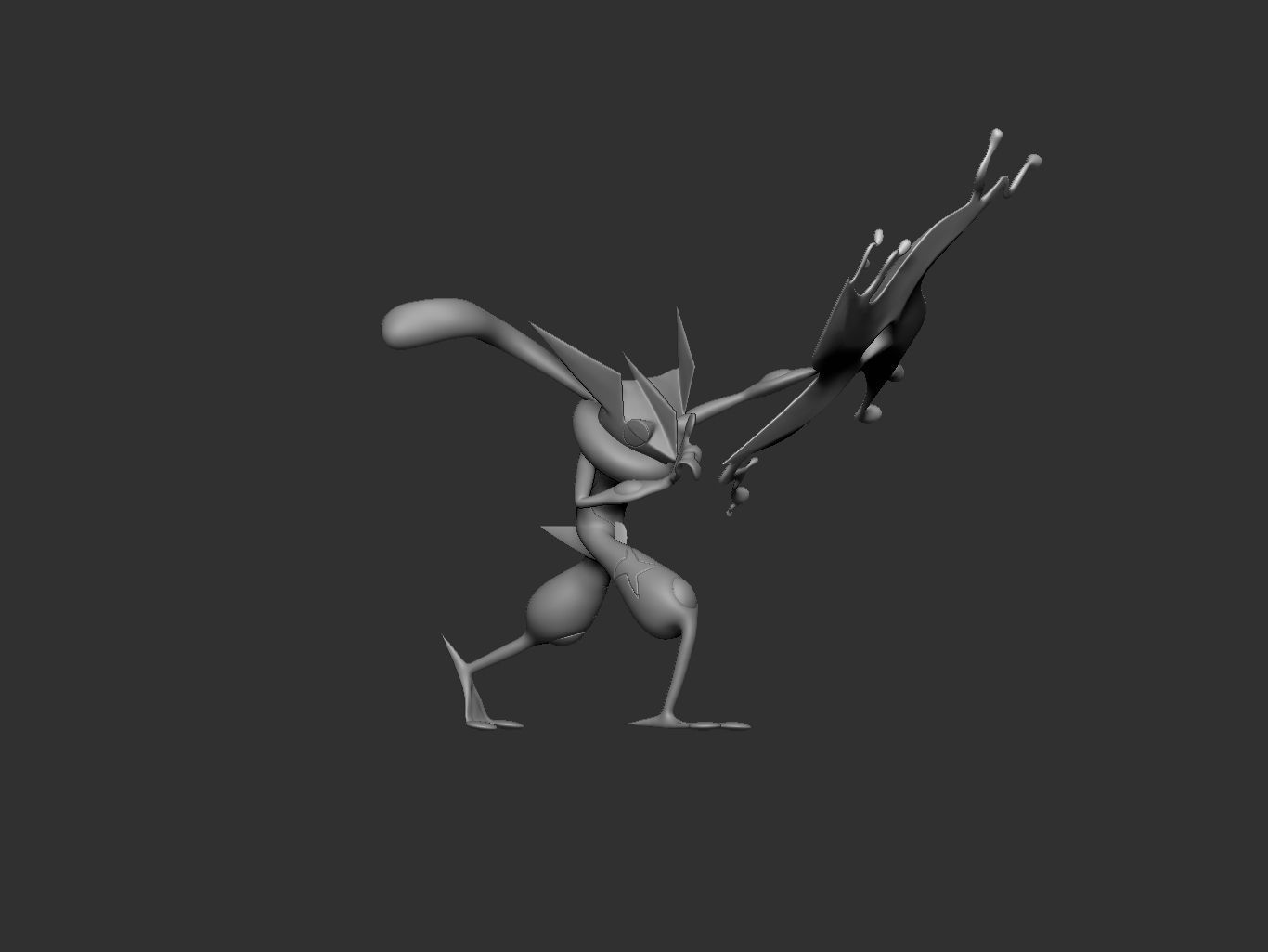 pokemon greninja 3D print model_8