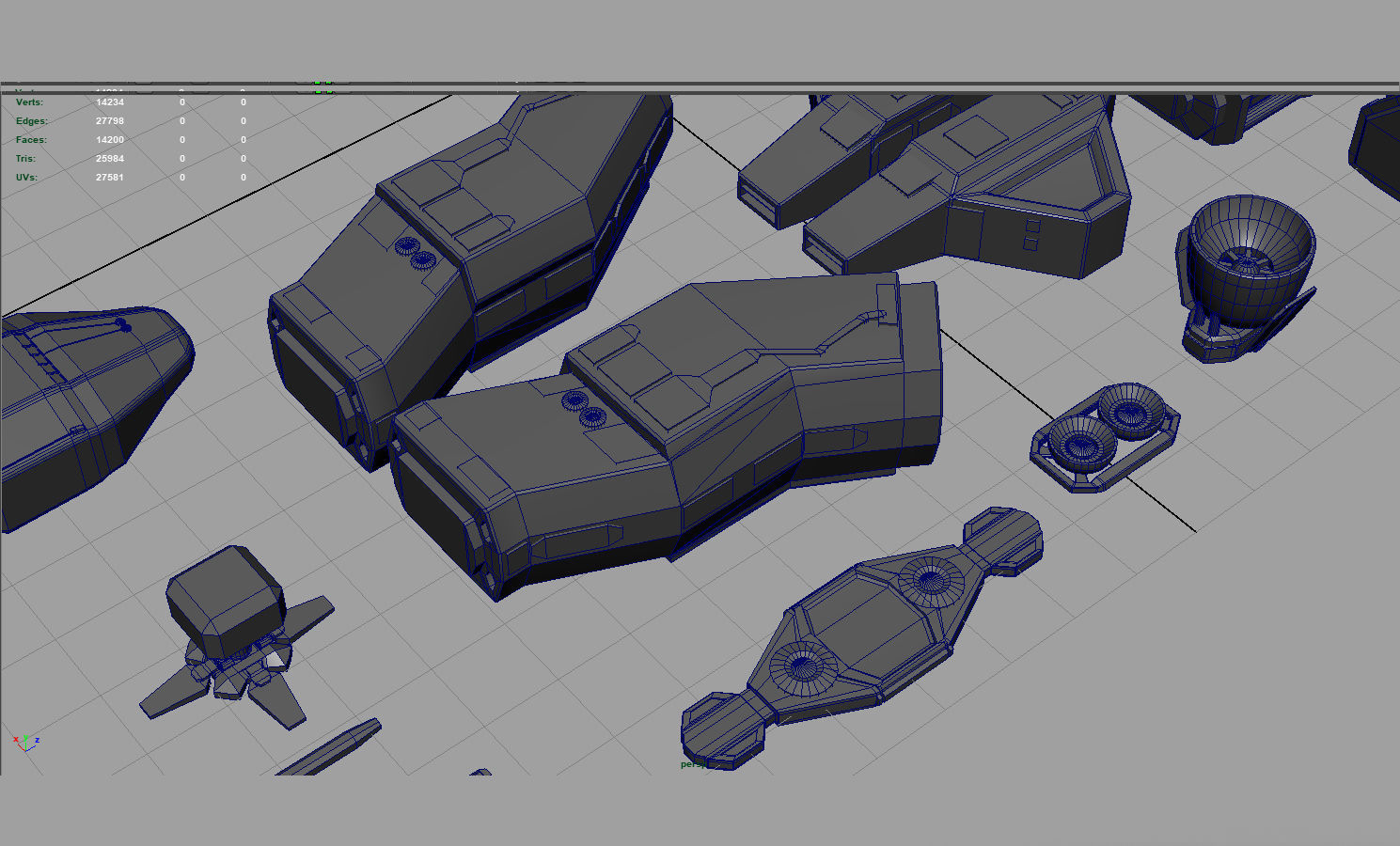 Spaceship Construction Kit Low-poly 3D model_4
