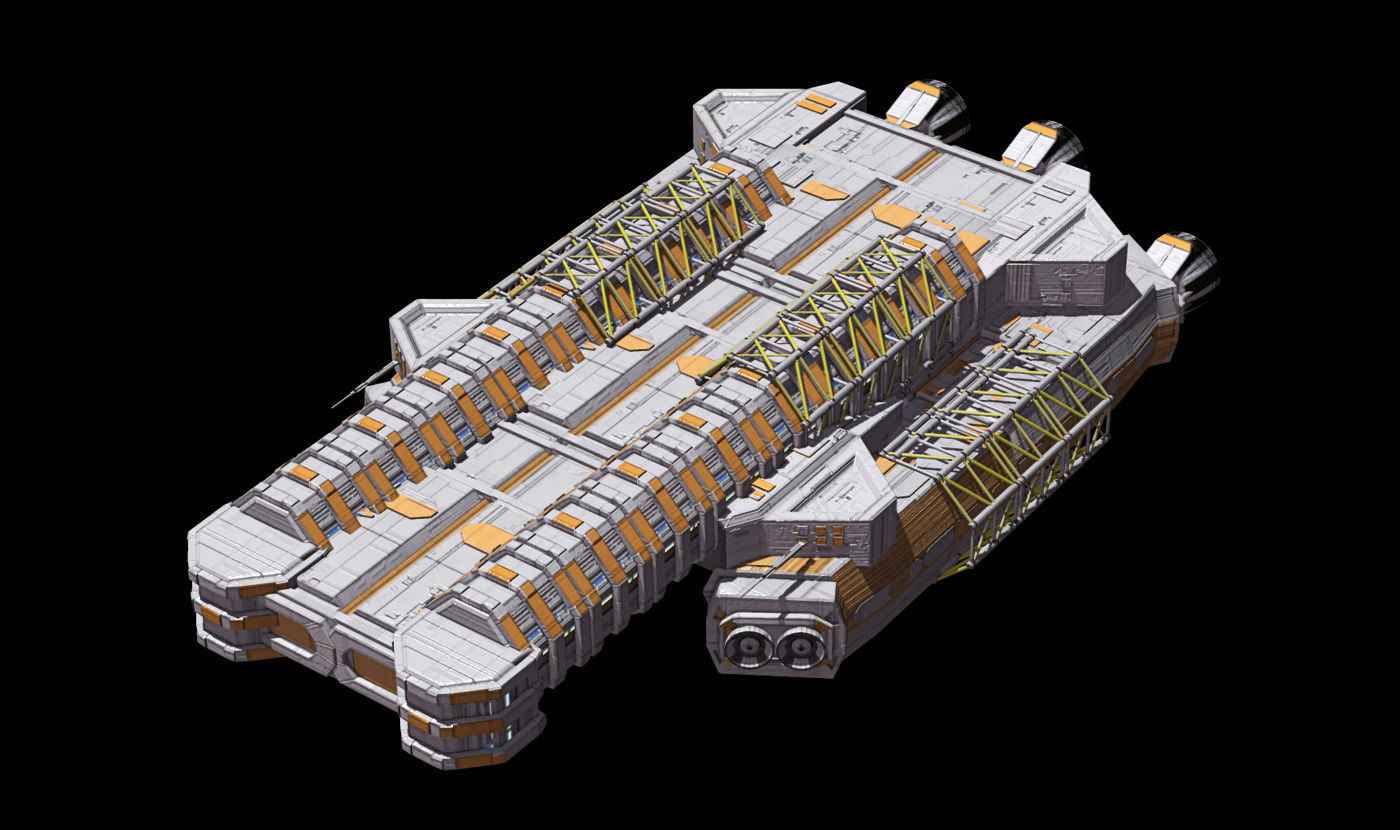 Spaceship Construction Kit Low-poly 3D model_6