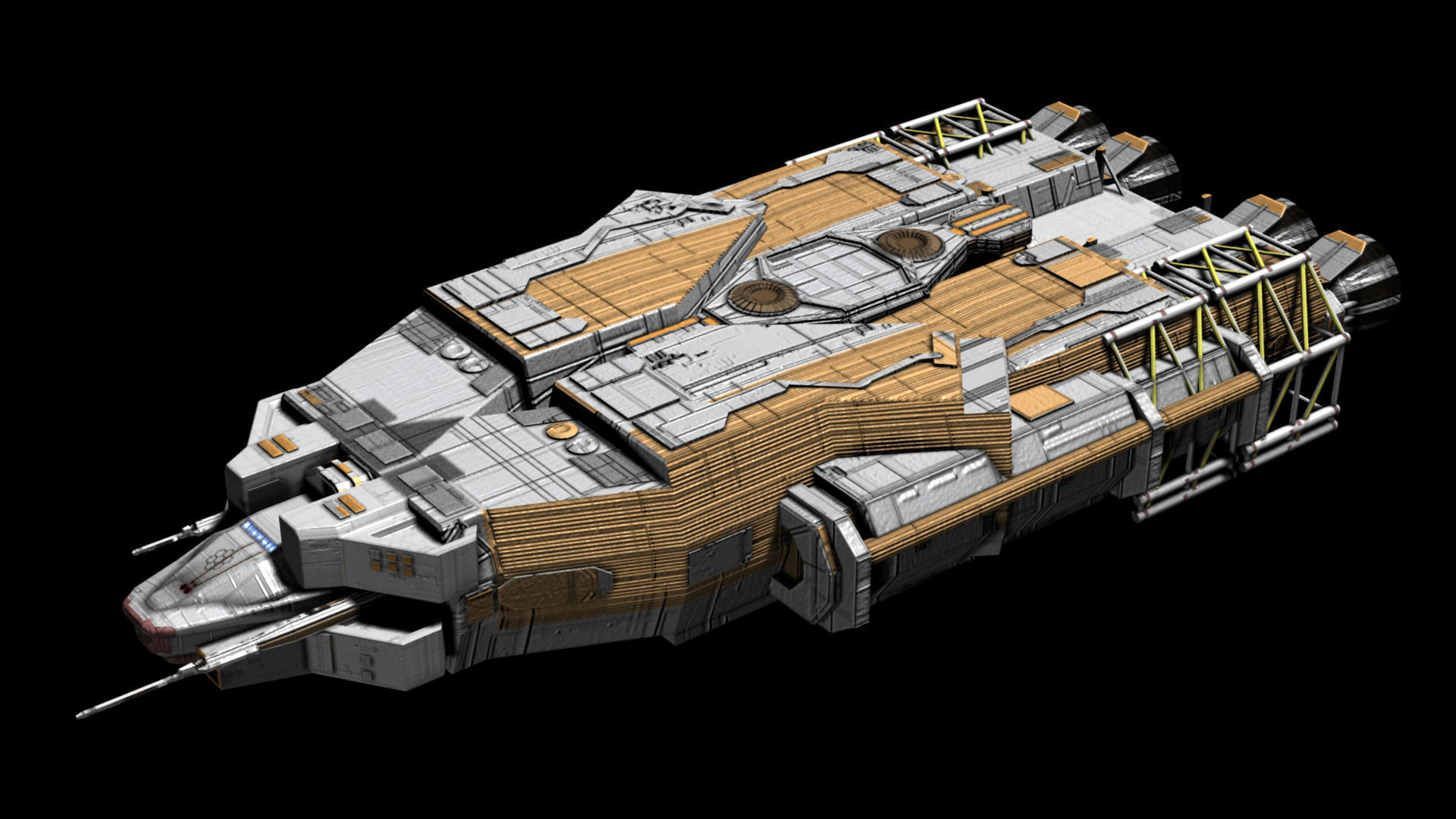 Spaceship Construction Kit Low-poly 3D model_1