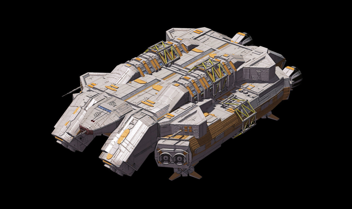 Spaceship Construction Kit Low-poly 3D model_5