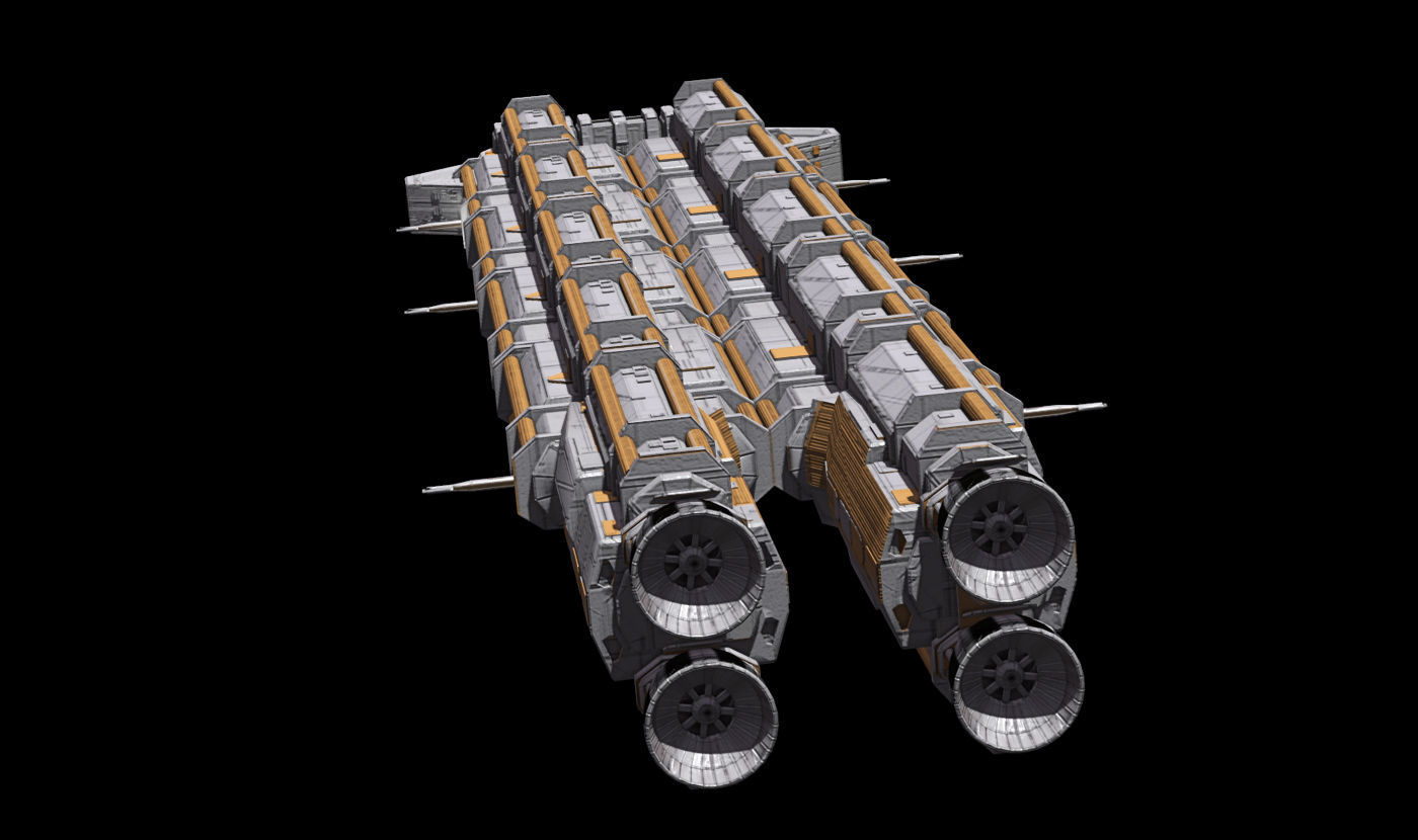 Spaceship Construction Kit Low-poly 3D model_7