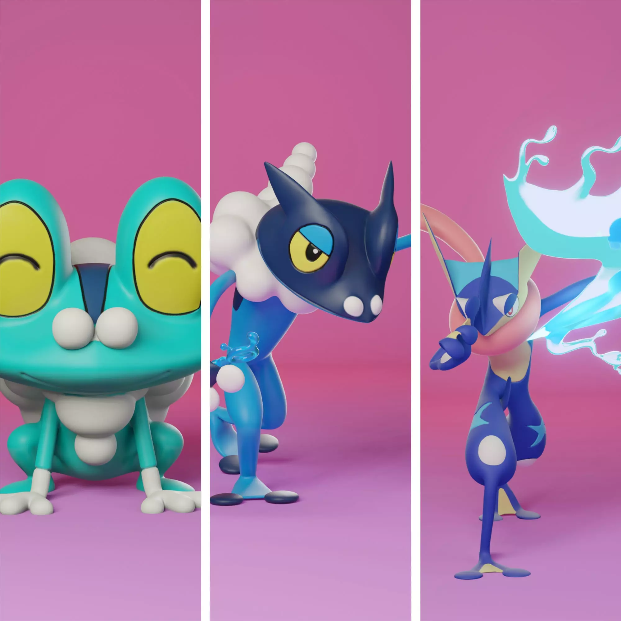 pokemon froakie evolution pack 3D print model_0