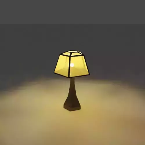 Low-Poly Lamp table with shade