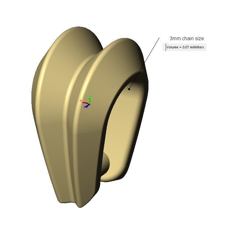 Double edge open loop bail mini set chain sizes 3to7mm 3D print model_12