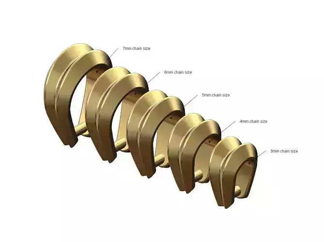 Double edge open loop bail mini set chain sizes 3to7mm