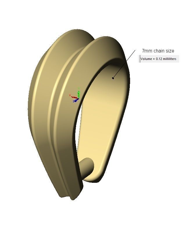 Double edge open loop bail mini set chain sizes 3to7mm 3D print model_11