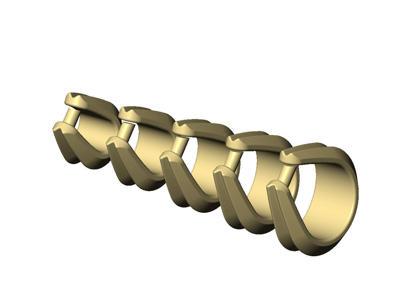 Double edge open loop bail mini set chain sizes 3to7mm 3D print model_10