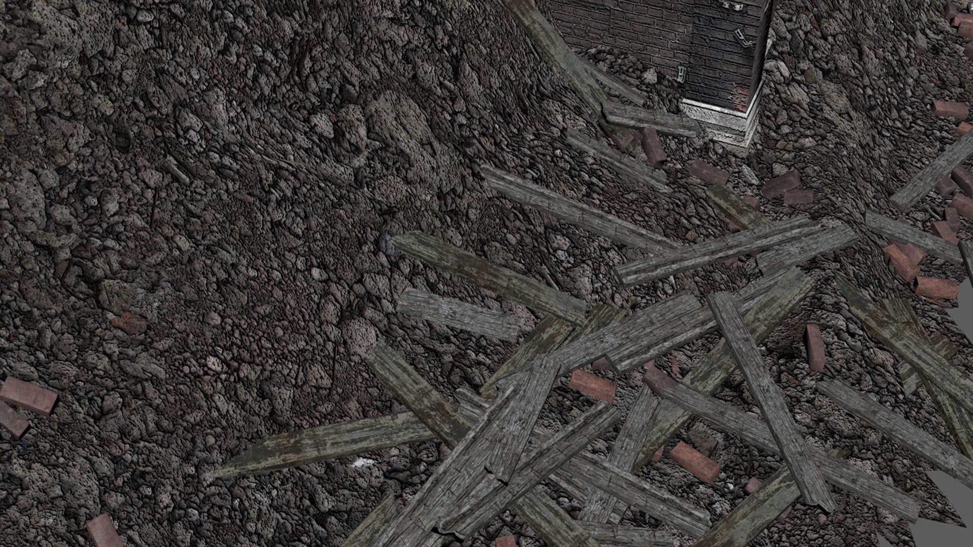 Detailed Ruined Building A21 3D model_6