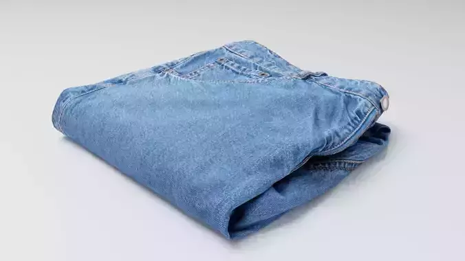 pair of folded blue jeans pants for wardrobe