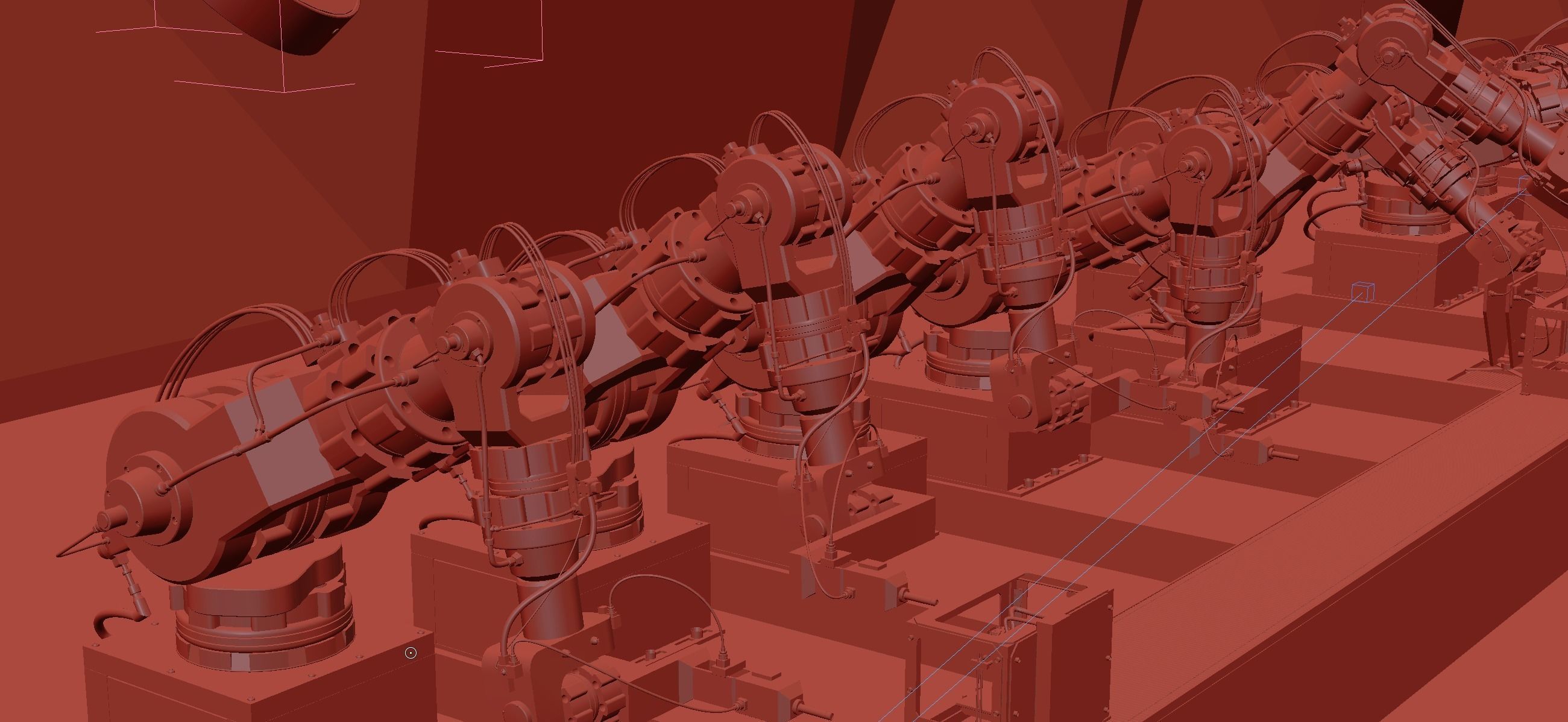 Industrial robots assembling 3D printers 3D model_10