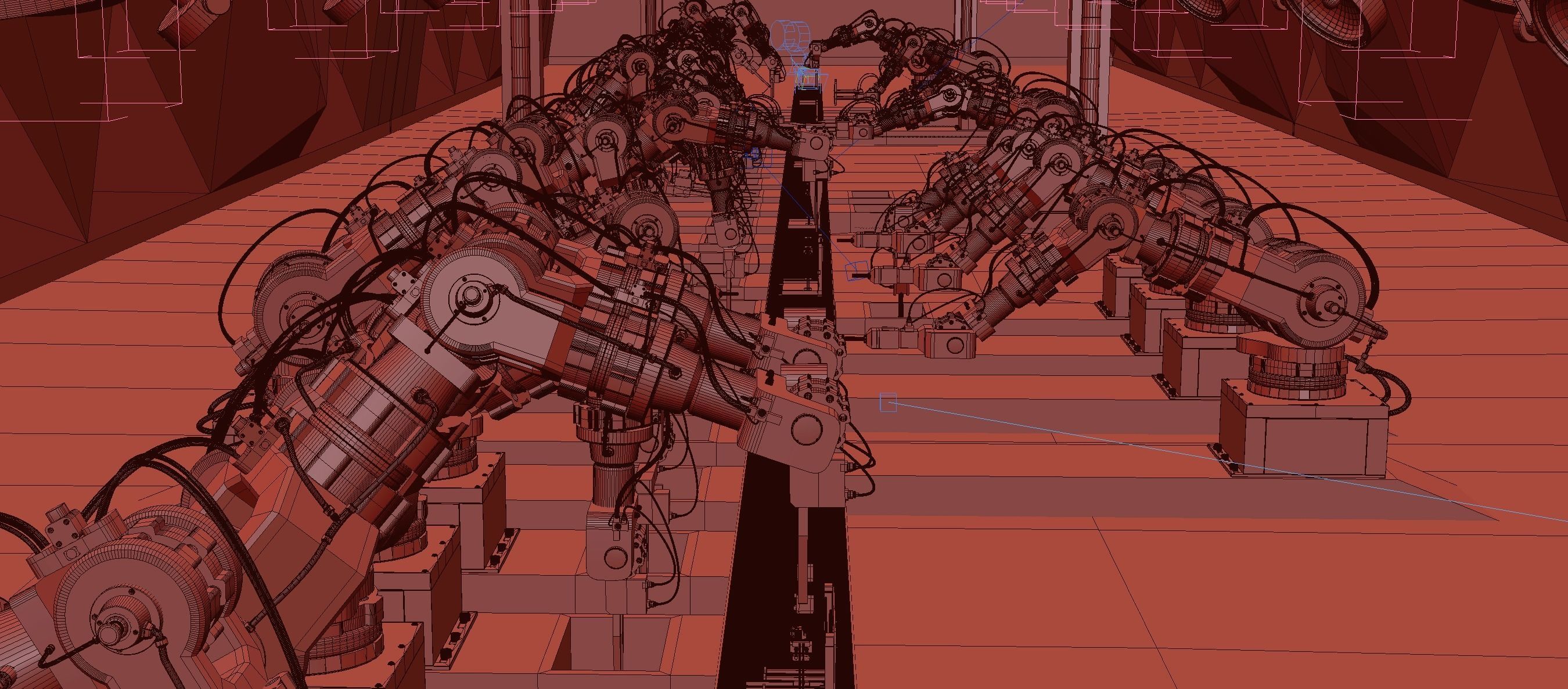 Industrial robots assembling 3D printers 3D model_13