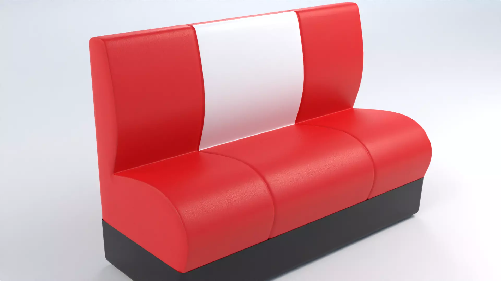 Retro diner seats Low-poly 3D model