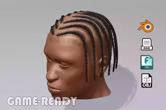 Male afro hair side braids