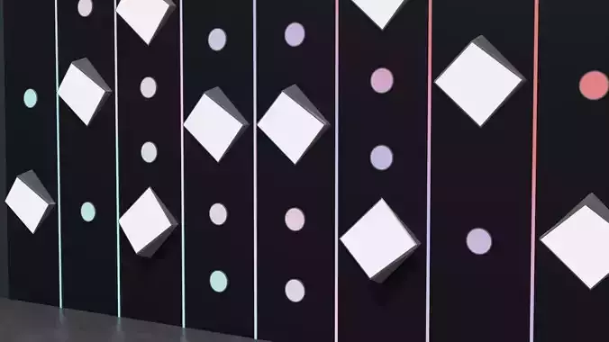 Stage-Lighting wall lights and diamonds Free 3D model