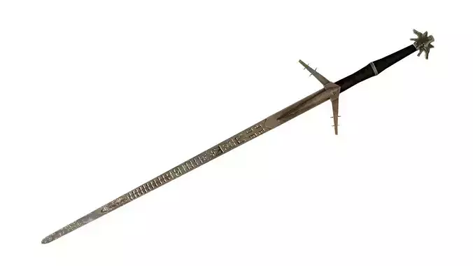 Aerondight sword from Witcher 3 Low-poly 3D model