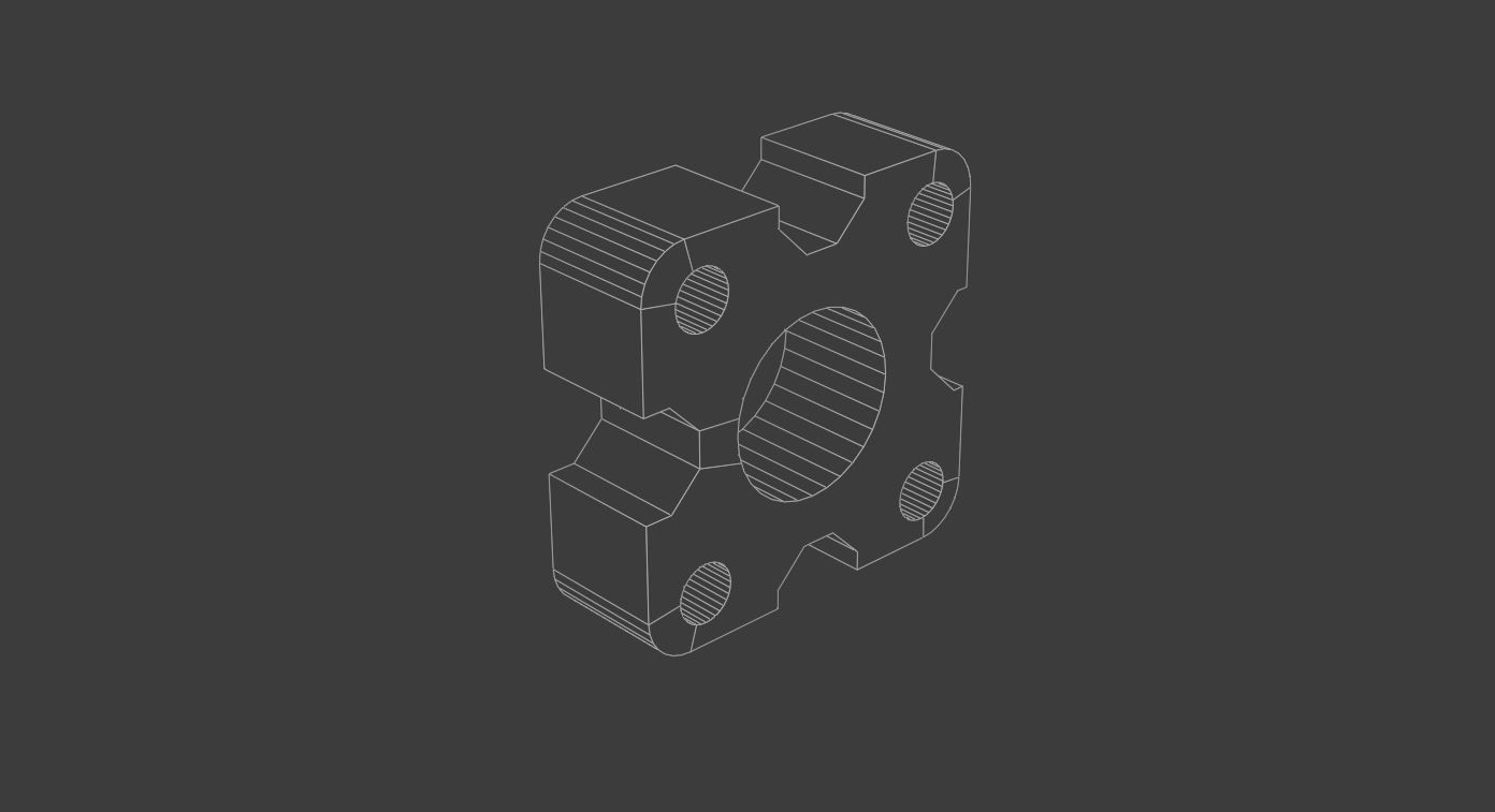Square Flange 3D Model 3D model_3