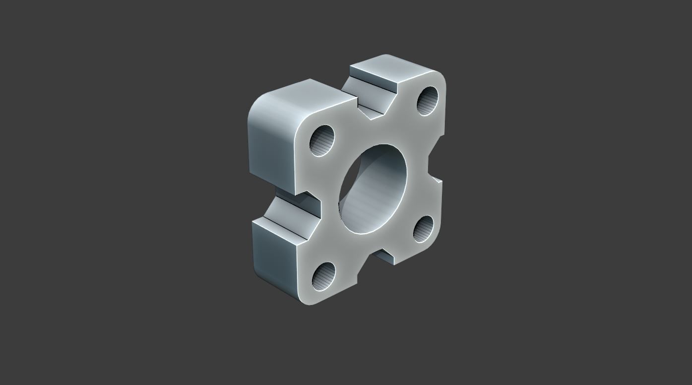 Square Flange 3D Model 3D model_1