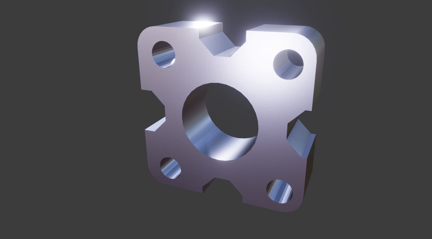 Square Flange 3D Model 3D model_5