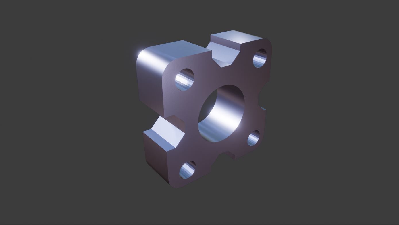 Square Flange 3D Model 3D model_4